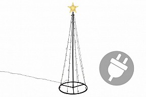 Vánoční dekorace, světelná pyramida, 180 cm, teple bílá