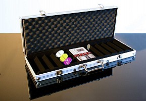 Hliníkový kufr na 500 ks žetonů s příslušenstvím