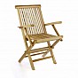 Skládací zahradní židle z týkového dřeva s područkami Divero