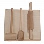 Dřevěná sada pro malé kuchaře, 23 x 6 x 21 cm, 3 ks