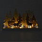 Dřevěná vánoční dekorace s lesní krajinou, 10 LED, 3D efekt