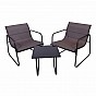 Zahradní relax set 2 křesla a stolek, ocel/textil, skládací