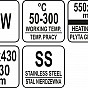 Grilovací deska drážka/hladká 3000W 550mm