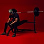 Gorilla Sports Šikmá posilovací lavice se stojanem na činku