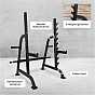 Gorilla Sports Stojan na dřepy Power Squat Rack, 186 cm