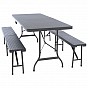 Zahradní set 75 x 61 x 61 cm, ratanový design, antracit