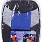 Potah sedadla Tetris - 46 x 102 cm, černo/modrý