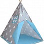 Dětský stan teepee s příslušenstvím, modro/šedý