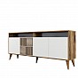 TV stolek MILAN, 180 x 78,6 x 35 cm, ořech, bílá