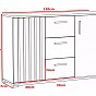 Komoda se zásuvkami a úchytkami, 120 cm, dub