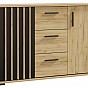 Komoda se zásuvkami a úchytkami, 120 cm, dub