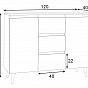 Komoda 120 cm, bílá / dub