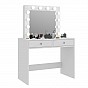Toaletní stolek se zrcadlem BeautyFrame 12 LED, bílý
