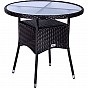 Polyratanový zahradní stolek černý 80 x 80 x 75 cm, kulatý
