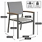 Zahradní stohovatelná židle, antracit, 86,5 x 57 x 57,5 ​​cm