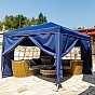 INSTENT Zahradní párty stan, 3 x 3 m, modrý + 4 bočnice