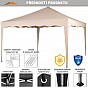 INSTENT BASIC Zahradní párty stan, 3 x 3 m, béžový