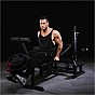 Gorilla Sports Sada posilovací lavice + nakládací set, černá