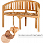 Zahradní teaková lavice – 2místná, obloukový sedák, 120 cm