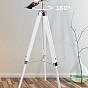 JAGO Stojací lampa s dřevěnou trojnožkou, bílá matná
