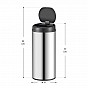 Automatický odpadkový koš 50 l se senzorem, nerez, stříbrný