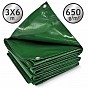 JAGO Plachta 650 g/m², hliníková oka, zelená, 3 x 6 m
