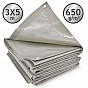 JAGO Plachta 650 g/m², hliníková oka, šedá, 3 x 5 m
