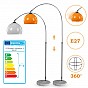 Jago Stojací oblouková lampa oranžová, 130 - 180 cm