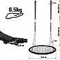 Physionics Houpačka ve tvaru kruhu, síť, 120 cm, černá