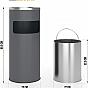 Odpadkový koš s popelníkem, 30 l, antracit