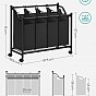 SONGMICS koš na prádlo 4×35 l, černý