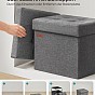 SONGMICS taburet 30×30 cm, úložný box, šedý