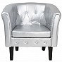MIADOMODO Sada křesel Chesterfield, 58x71x70 cm, stříbrná