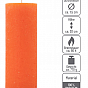 Sada 4 rustikálních svíček oranžové barvy, výška 20 cm