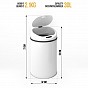Bezdotykový odpadkový koš se senzorem, 30 l, bílý