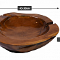 Dekorativní teaková mísa, Ø 50 cm, hnědá