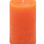 Oranžová parafínová svíčka rustikální 11,5 cm, 40 h, 6 ks
