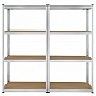 Kovový regál Easy 2 ks 160x80x40 cm, 4 police, nosnost 640kg