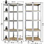 Kovový rohový regál 180x70x40-70 cm, 5 polic, nosnost 875 kg