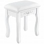 Bílý toaletní stolek Julia se srdcovým zrcadlem a taburetem