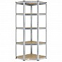 Kovový rohový regál 180x70x40-70 cm, 5 polic, nosnost 875 kg