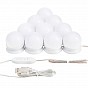 Dekorativní LED osvětlení na zrcadlo, 10 lamp, USB napájení