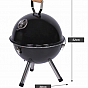 Mini gril na dřevěné uhlí s kotlíkem, černý kulatý, přenosný