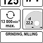 Rotační rašple úhlová hrubá 125 mm typ 1