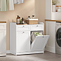 Koupelnová skříňka s koši na prádlo, bílá, 80×78×40 cm