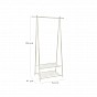 Kovový stojan na oblečení se dvěma policemi na boty, bílý