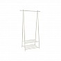 Kovový stojan na oblečení se dvěma policemi na boty, bílý