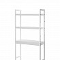 Police z bambusu a oceli, 3 patra, bílá, 63×26×170 cm