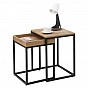 Sada 2 odkládacích stolků, industriální styl, 45×40×55 cm