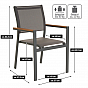 Zahradní stohovatelná kovová židle, antracit, sada 2 ks